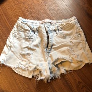 Ripped denim shorts